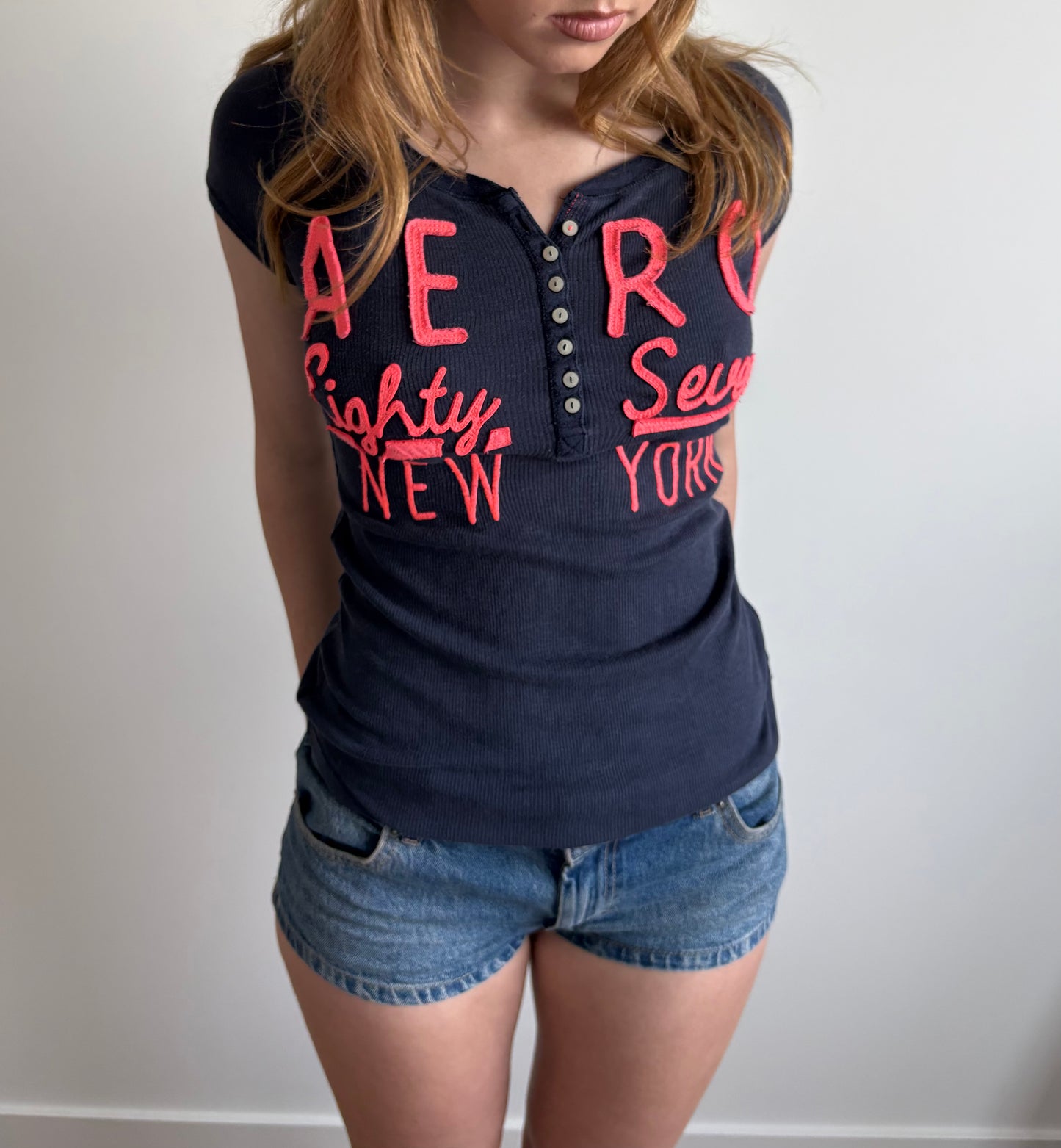 ribbed navy aeropostale henley
