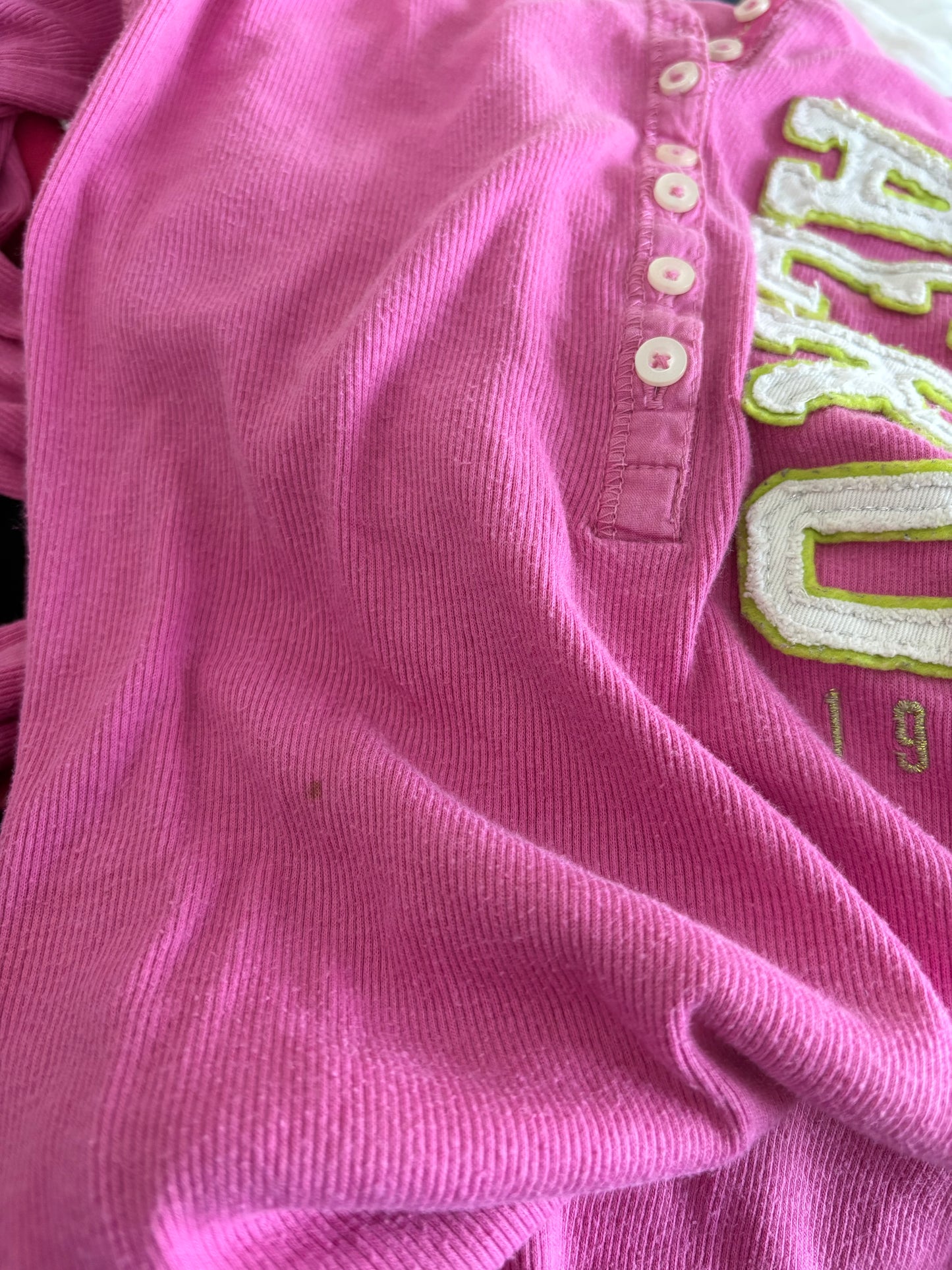 ribbed aeropostale pink long-sleeve henley