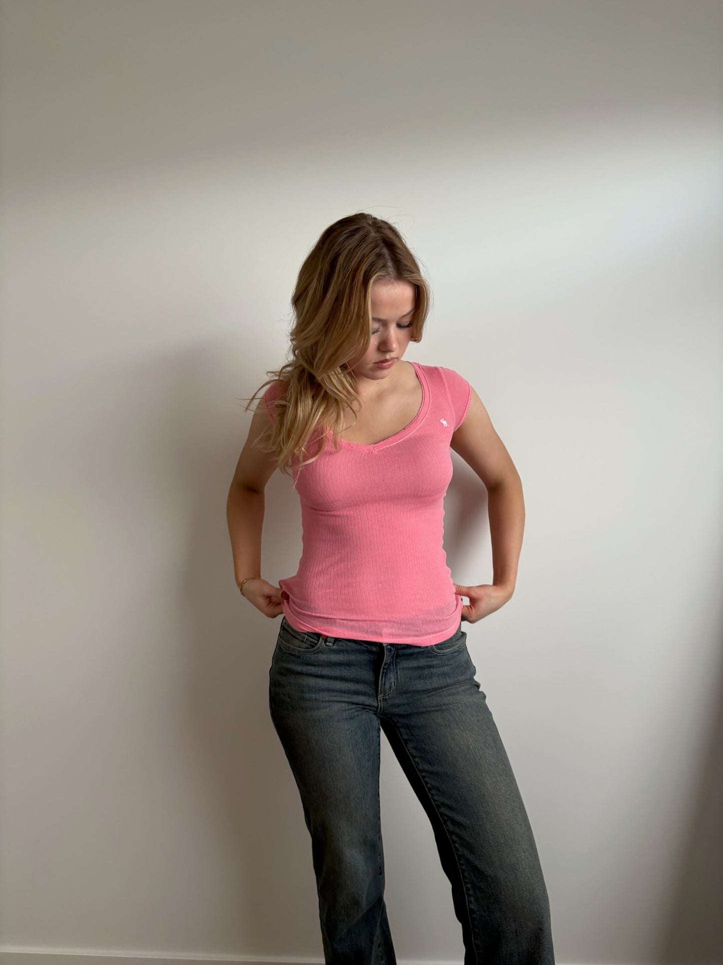 rosy pink abercrombie baby tee