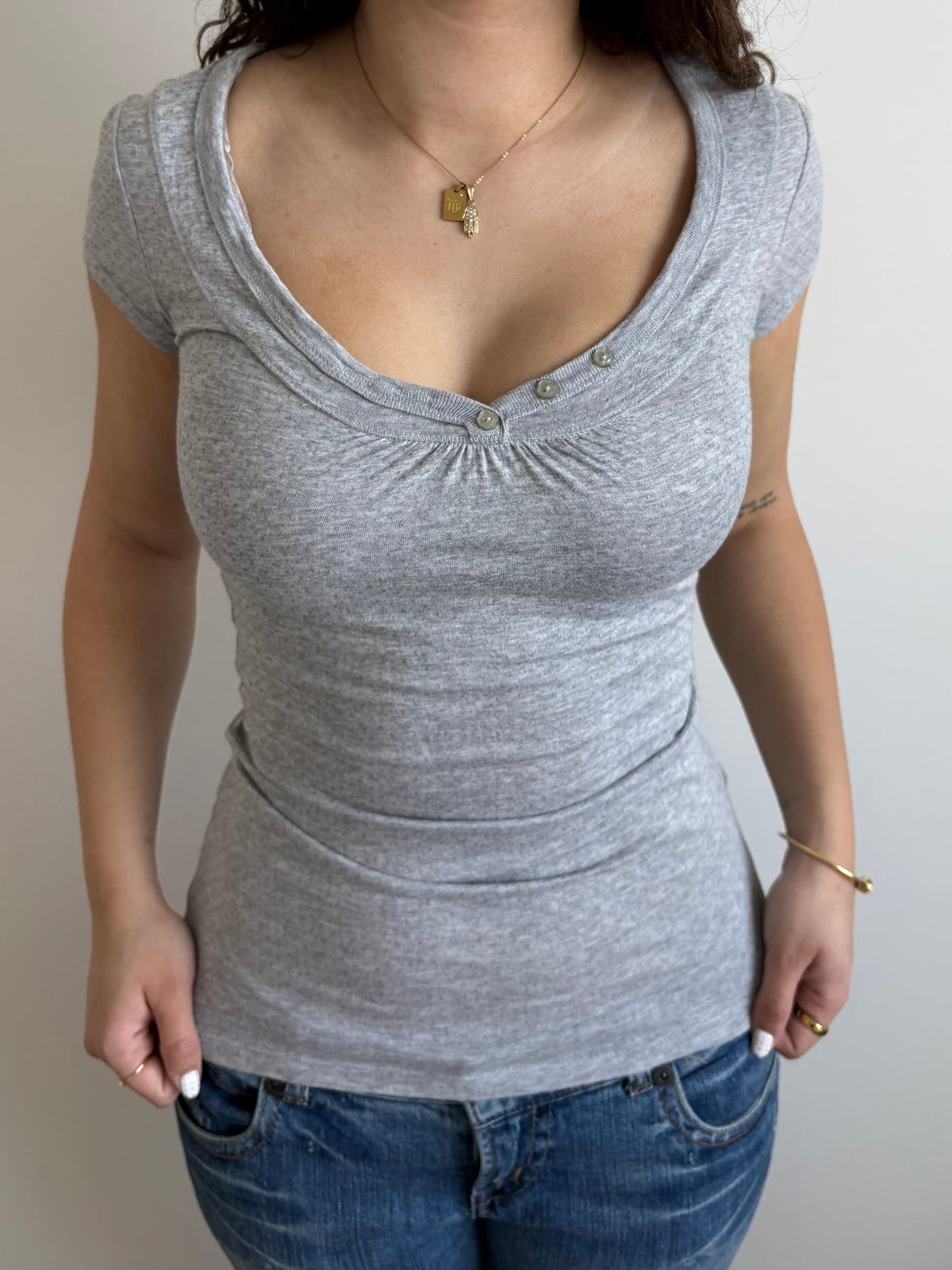 aeropostale grey spotted top