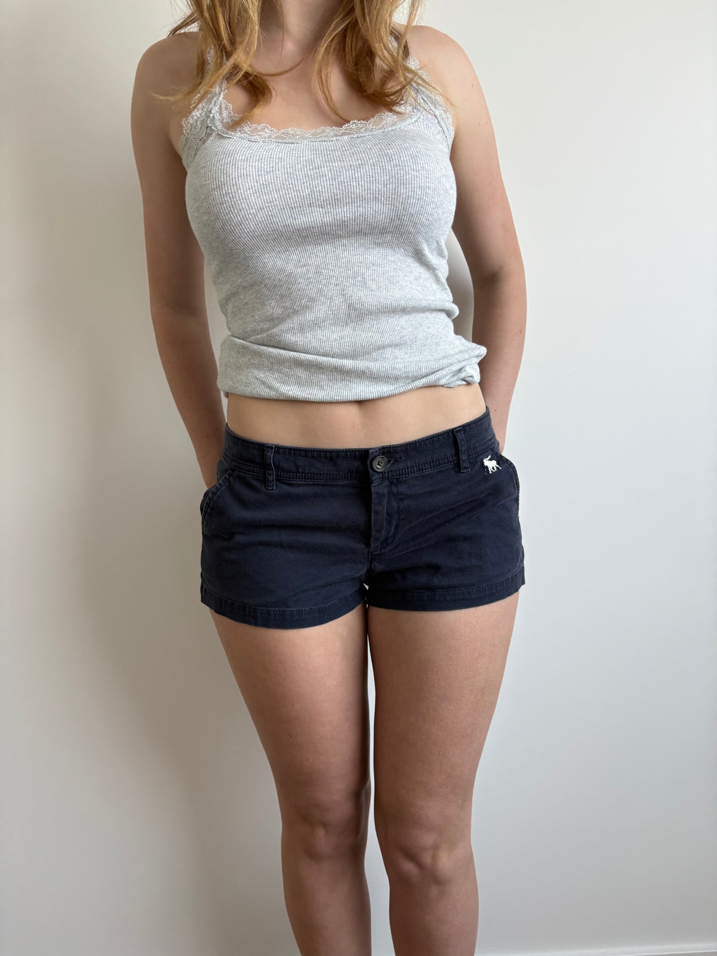 cargo navy abercrombie & fitch shorts
