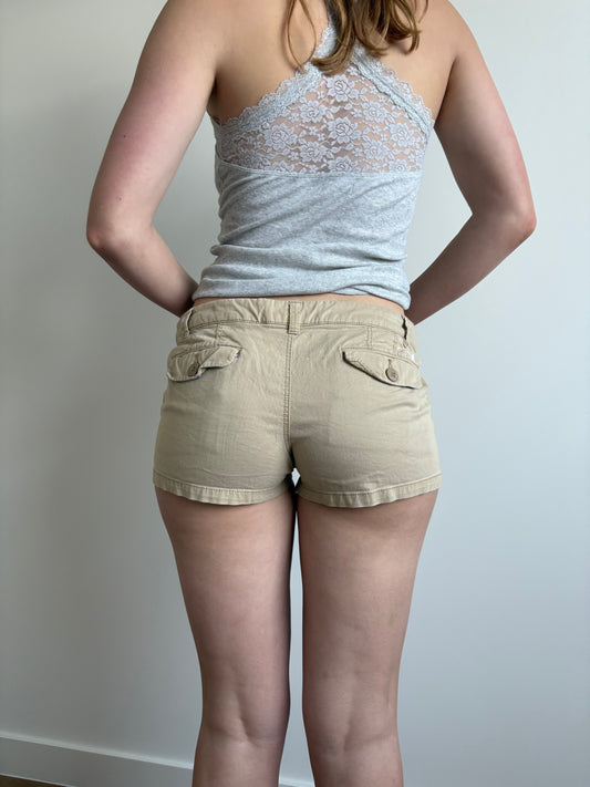 beige american eagle cargo shorts