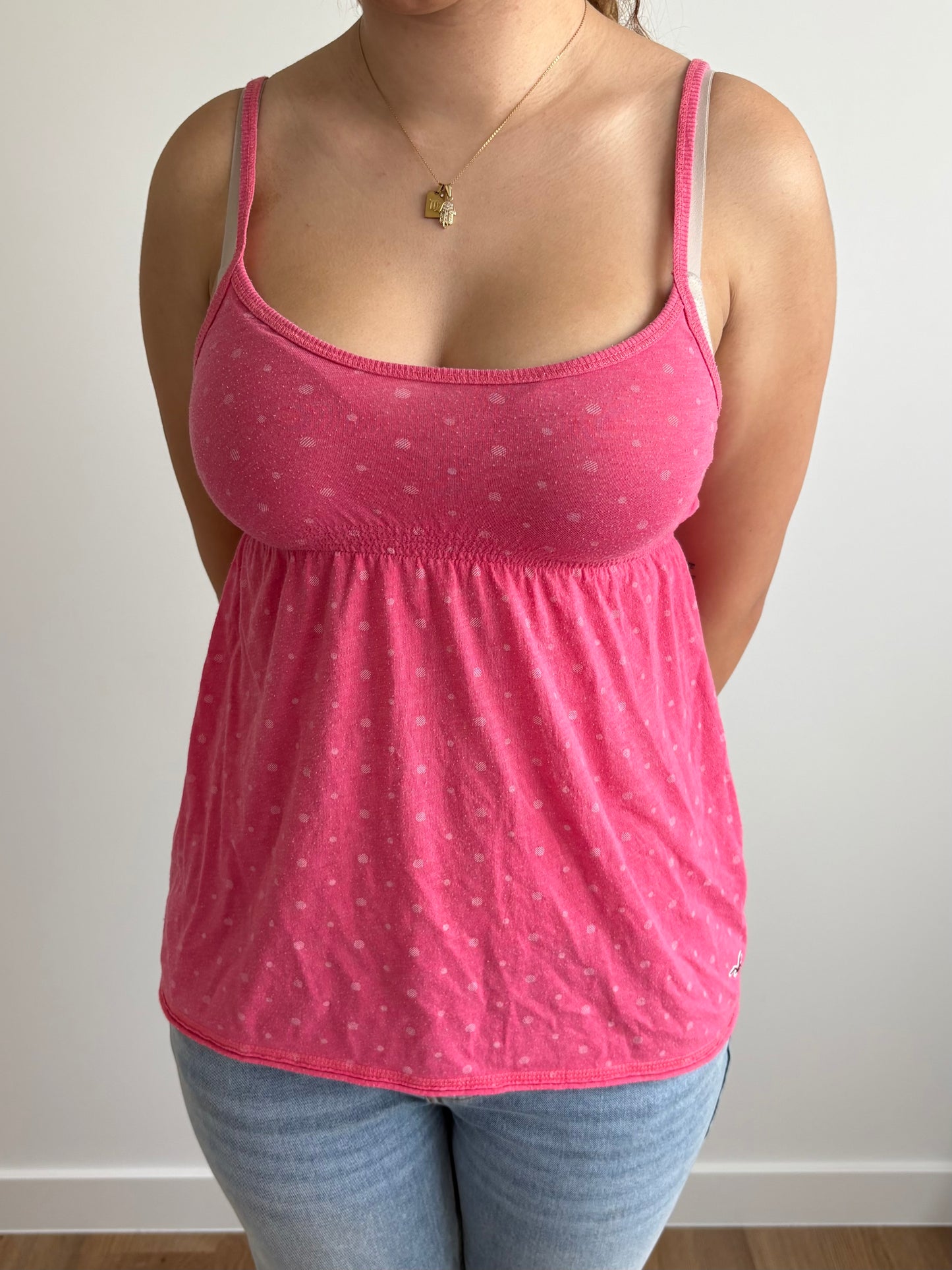 polka dot pink hollister tank