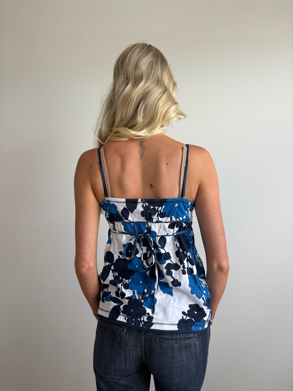 blue floral aeropostale henley tank