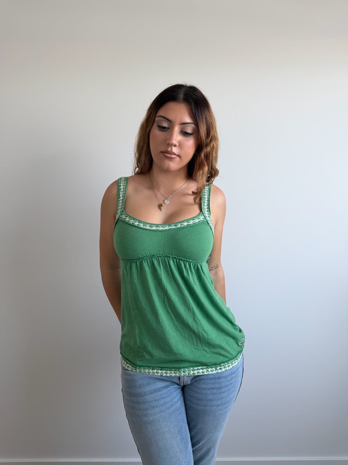 babydoll green hollister tank