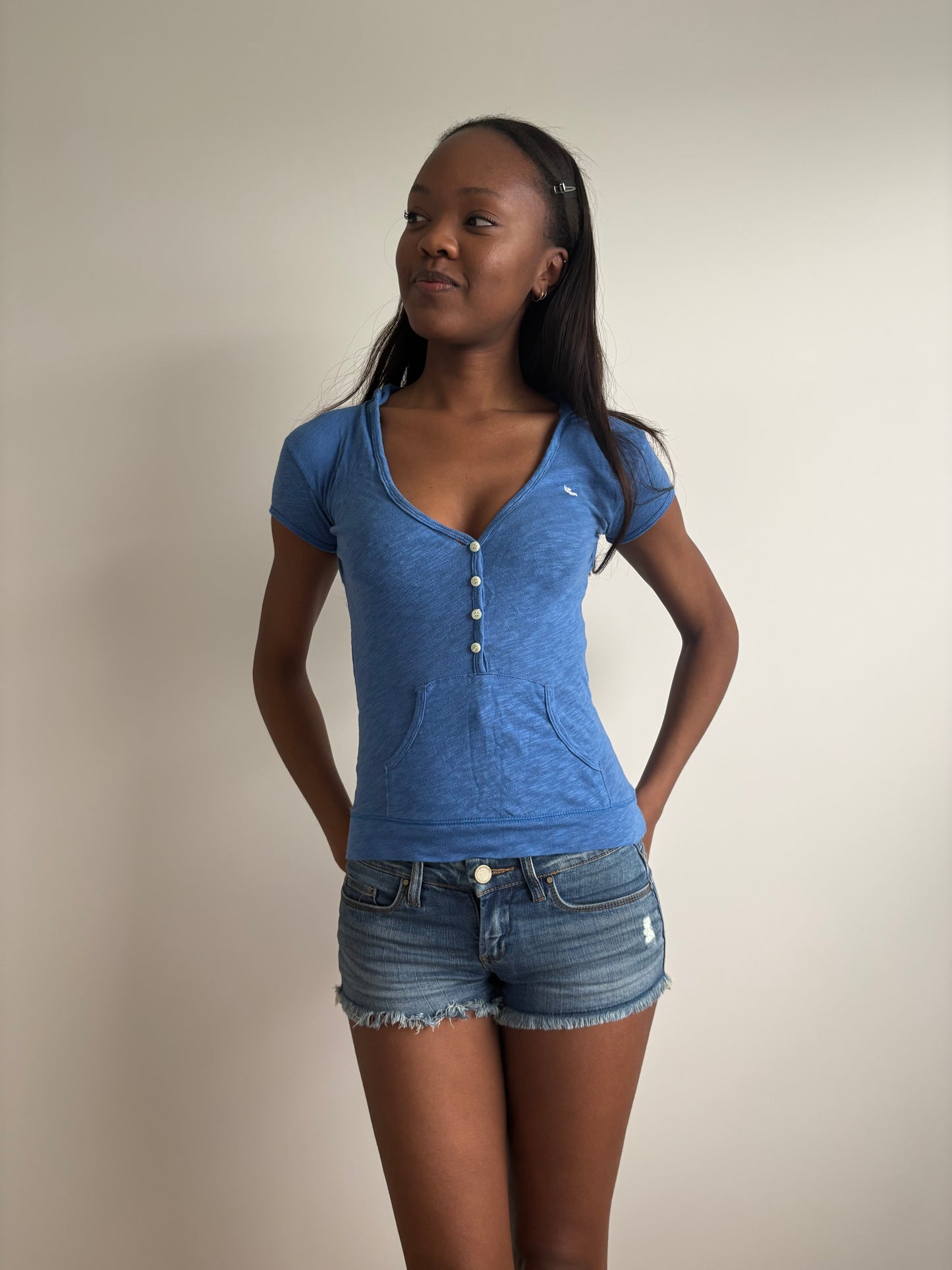 hooded blue abercrombie henley