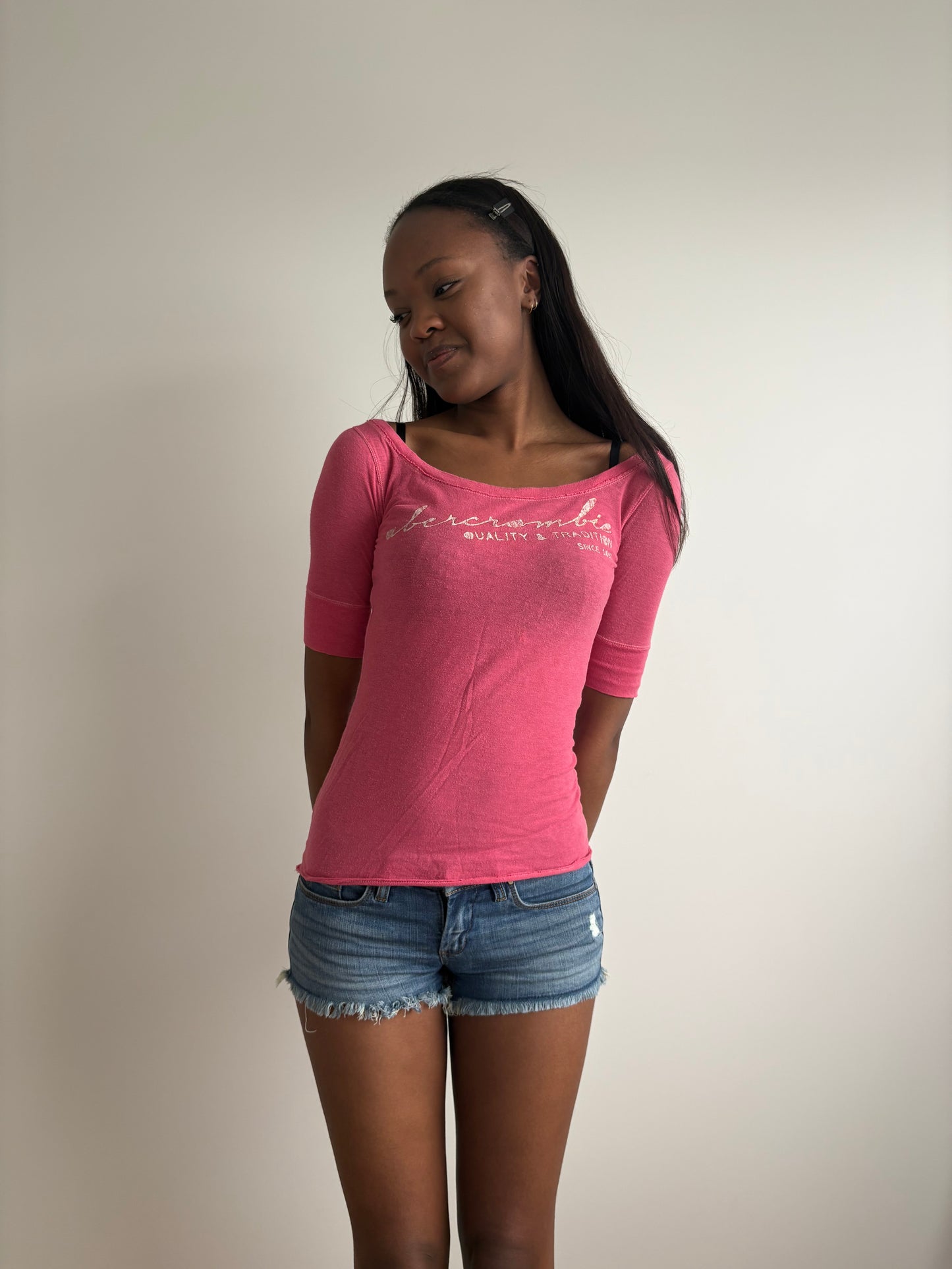 open pink abercrombie top
