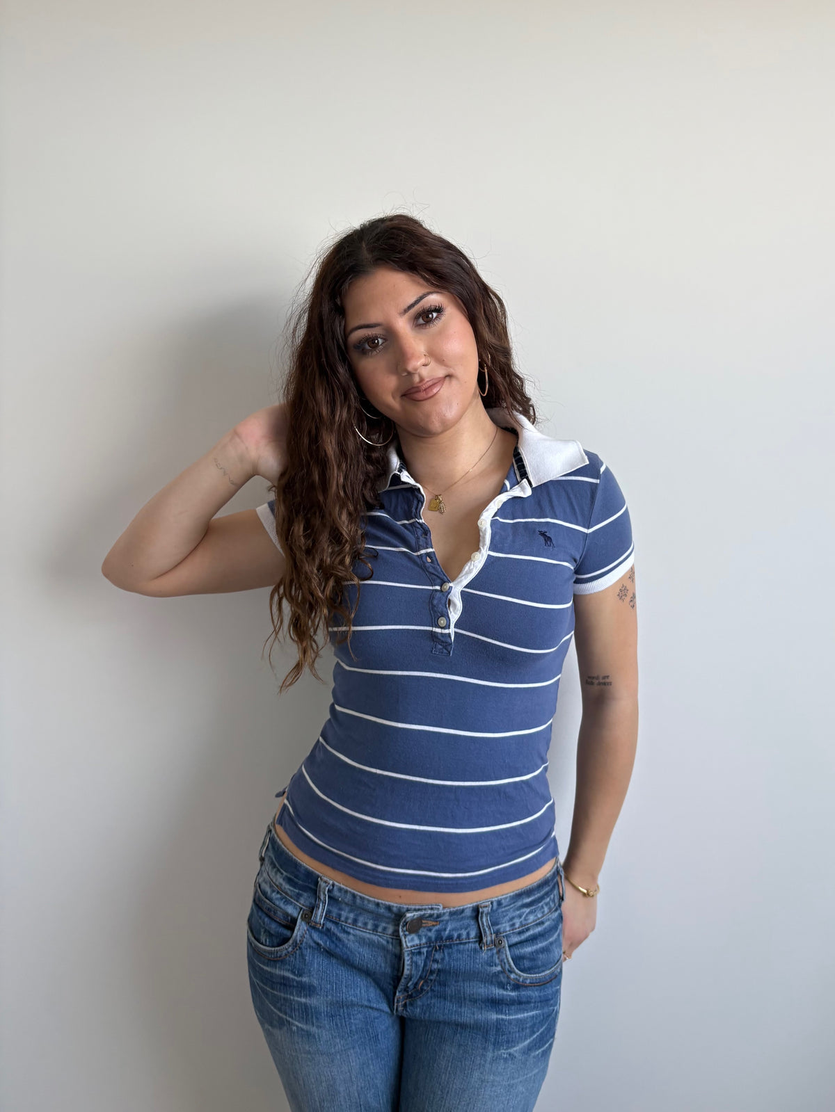 abercrombie & fitch striped polo