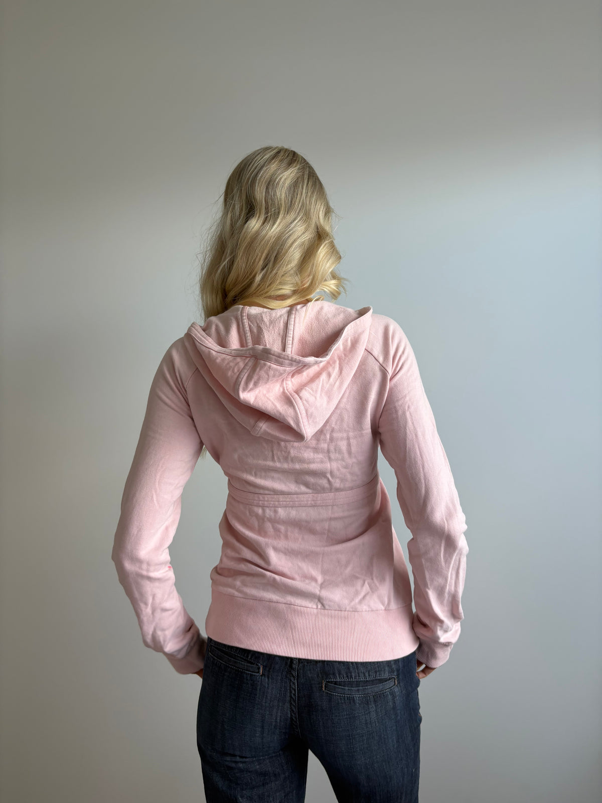 baby pink adidas hooded long-sleeve