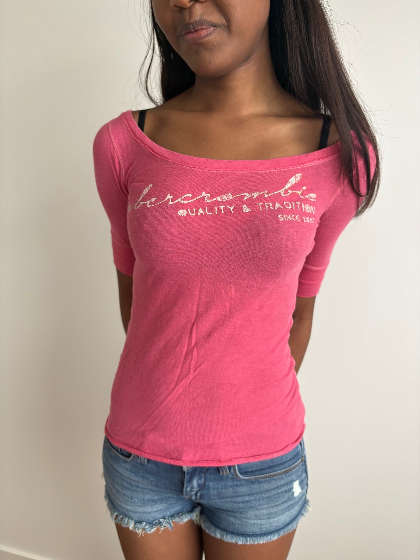 open pink abercrombie top