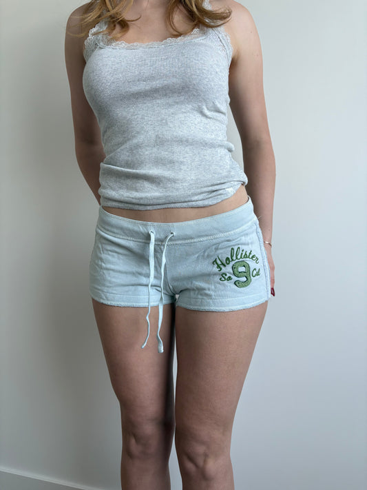 grey and green mini hollister shorts