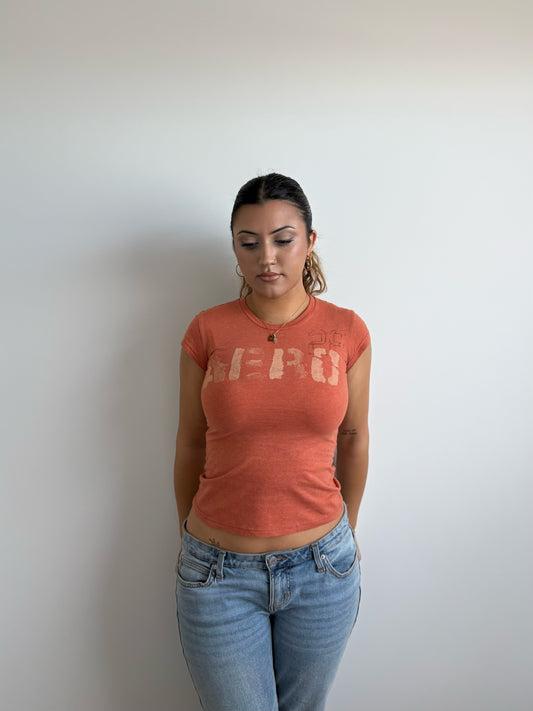 orange aeropostale baby tee