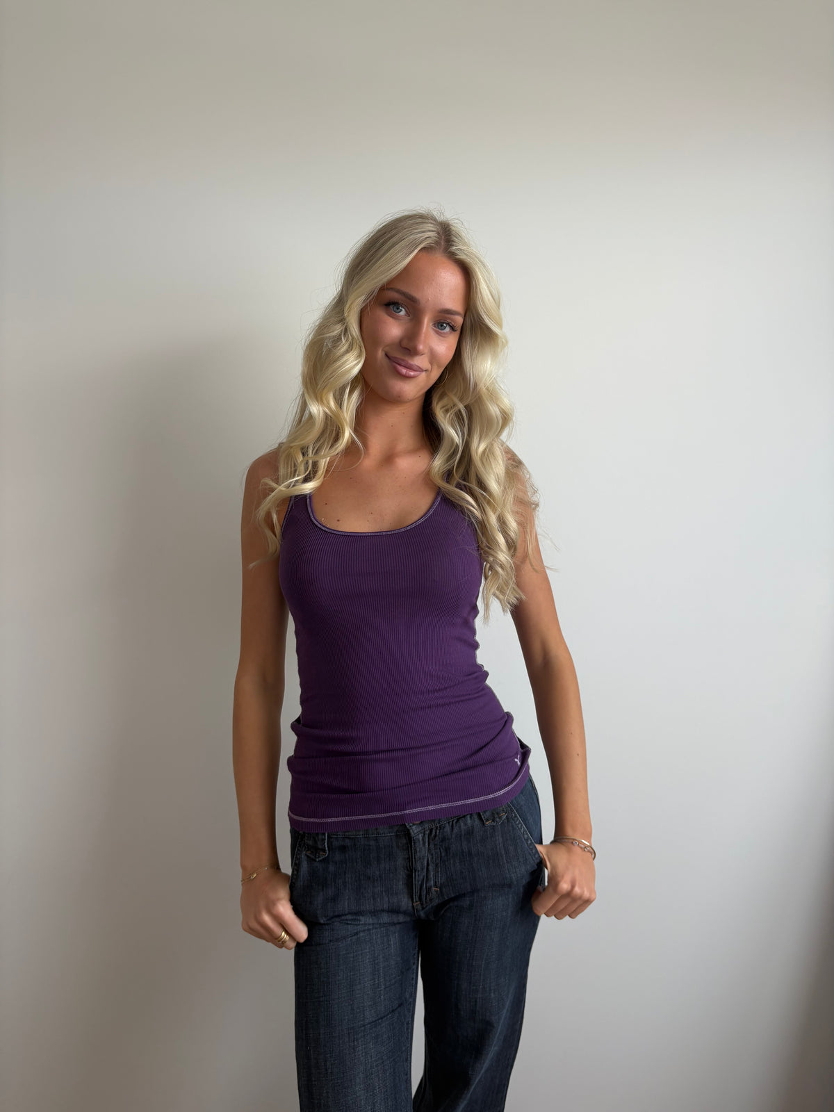 purple american eagle ribbed tank
