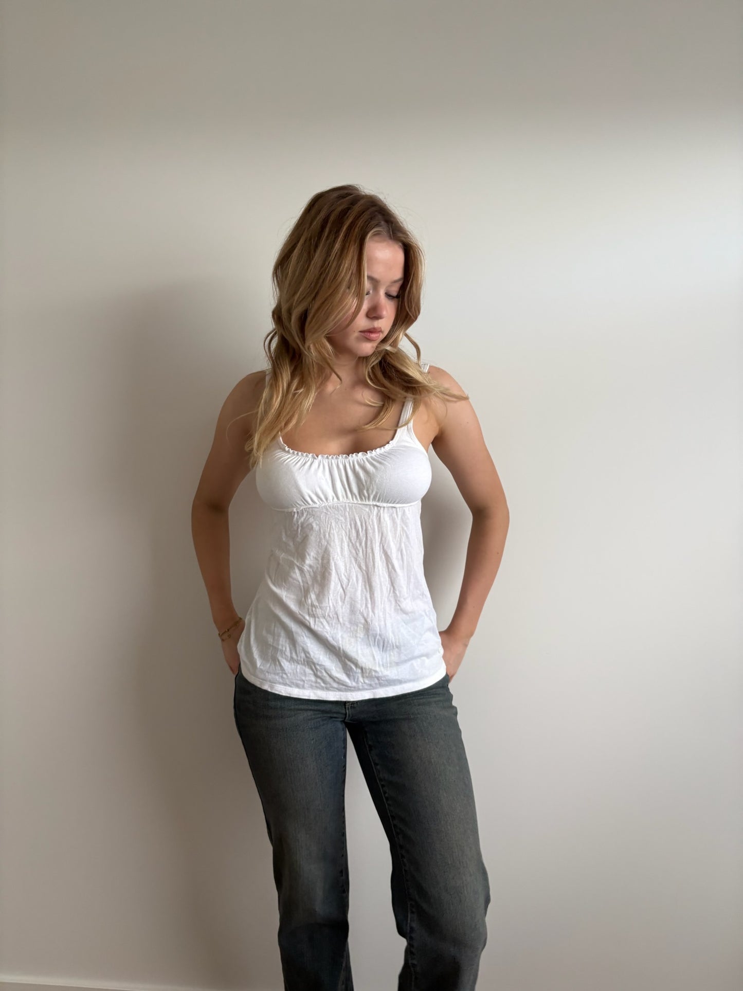 babydoll abercrombie & fitch white tank