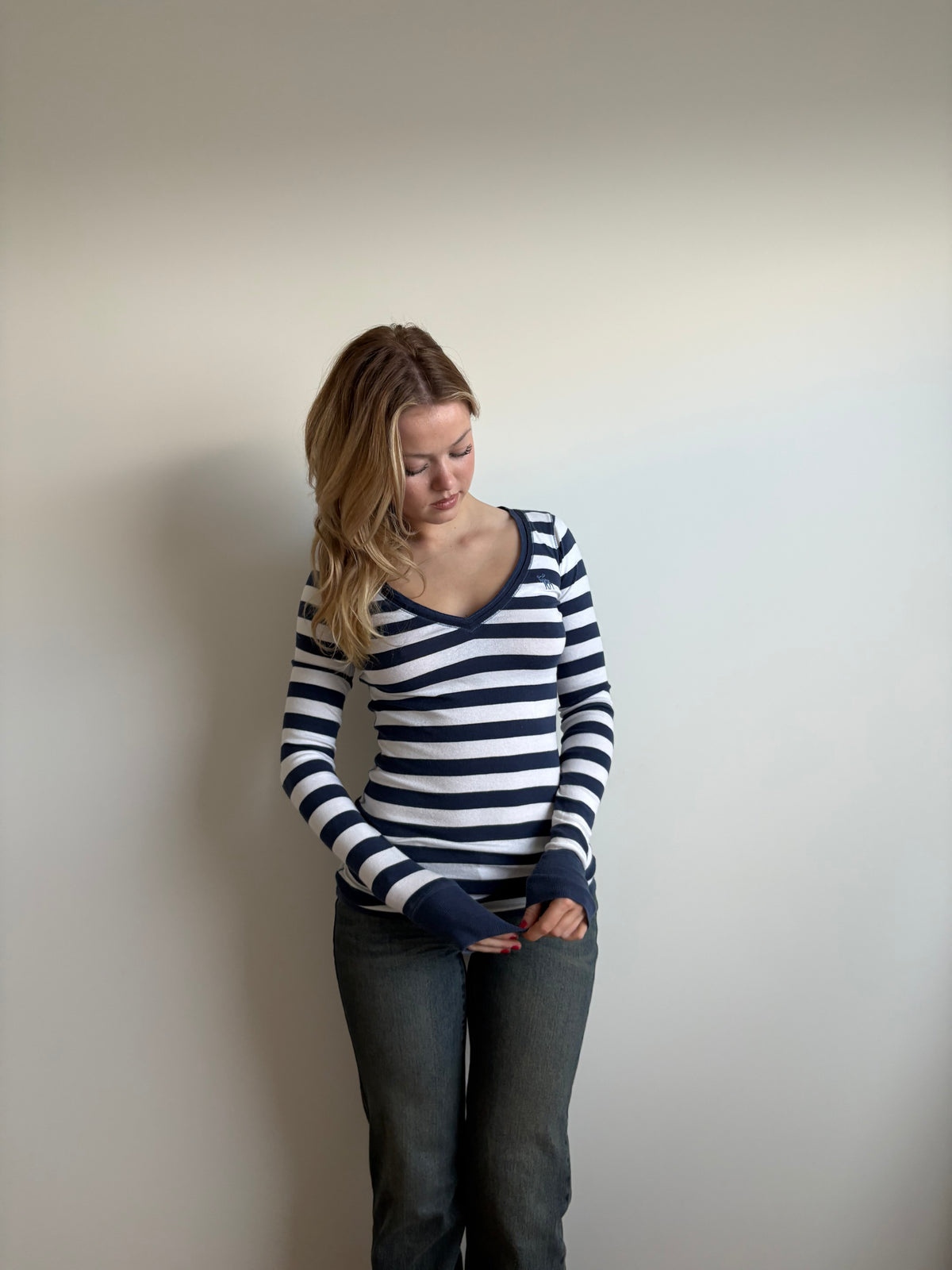blur and white striped abercrombie & fitch long-sleeve