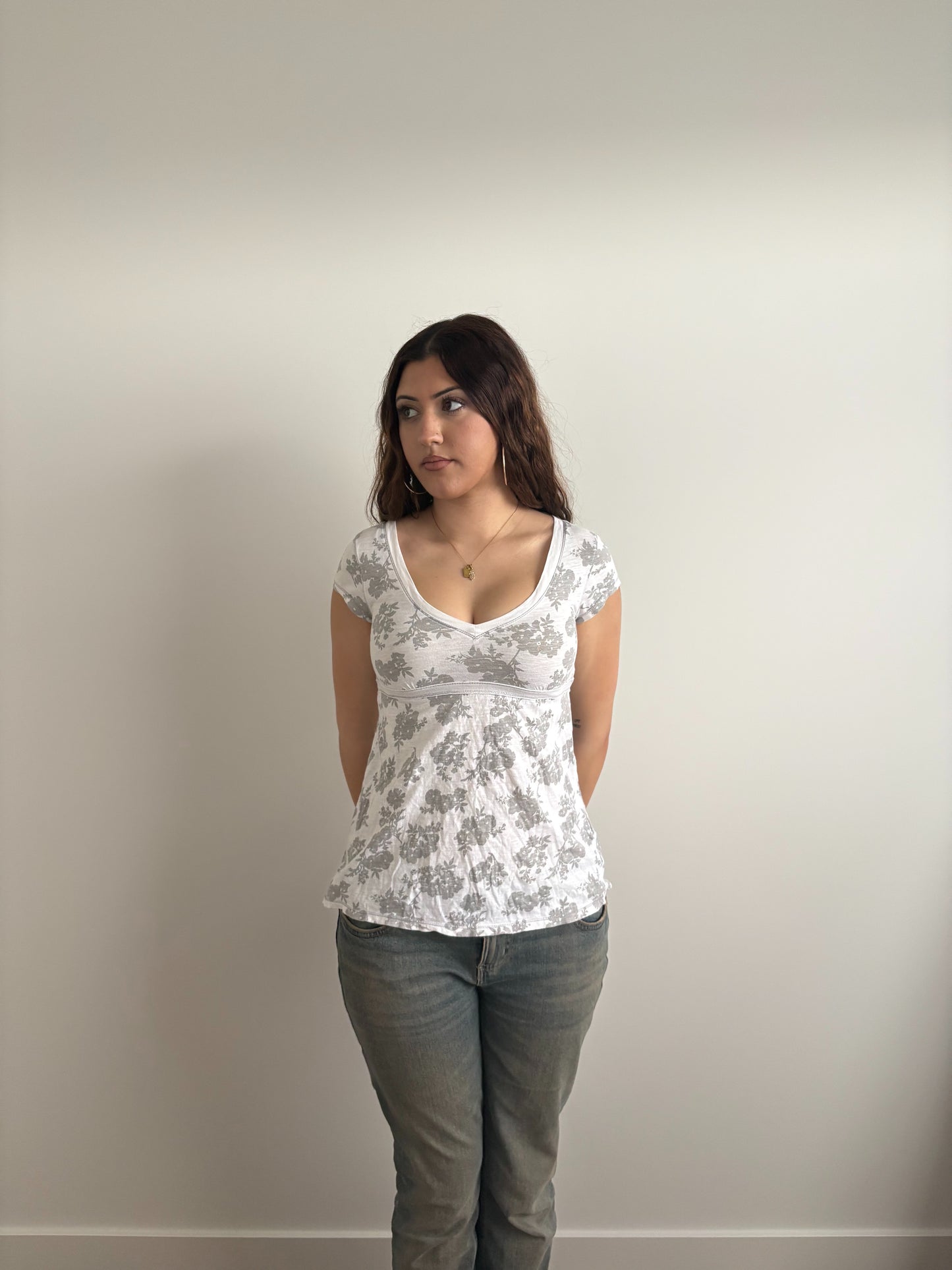 floral babydoll aeropostale top