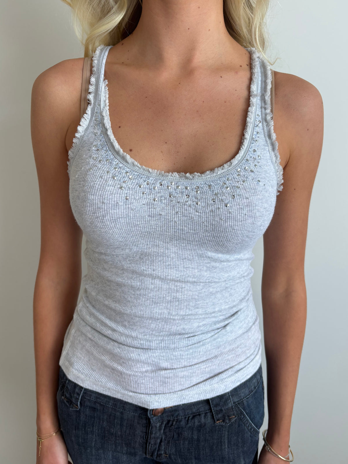 ribbed grey abercrombie & fitch tank
