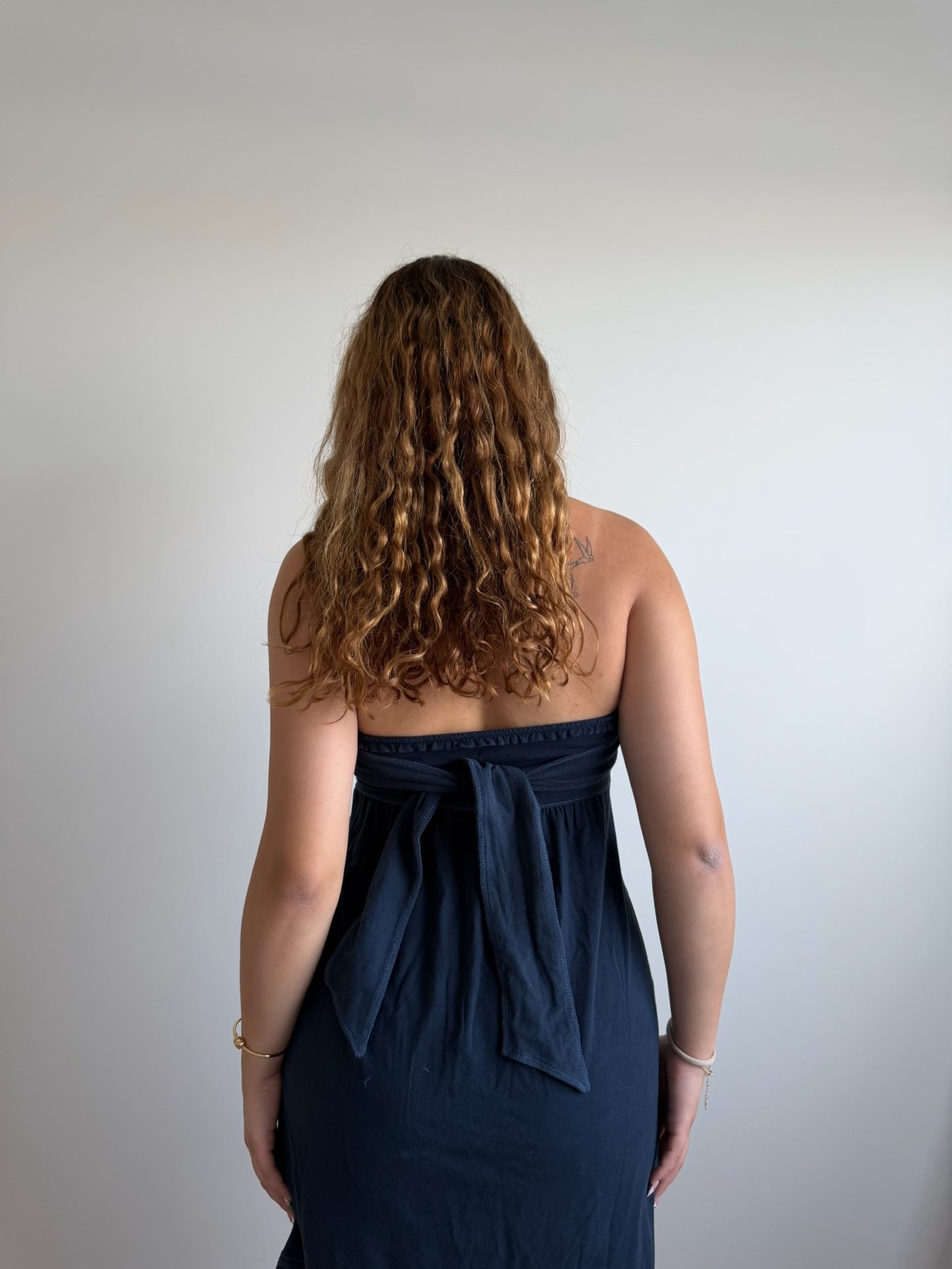 mini navy strapless hollister dress