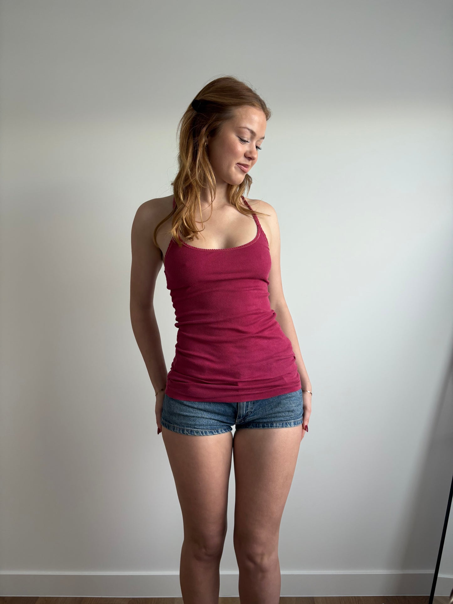 maroon hollister tank top