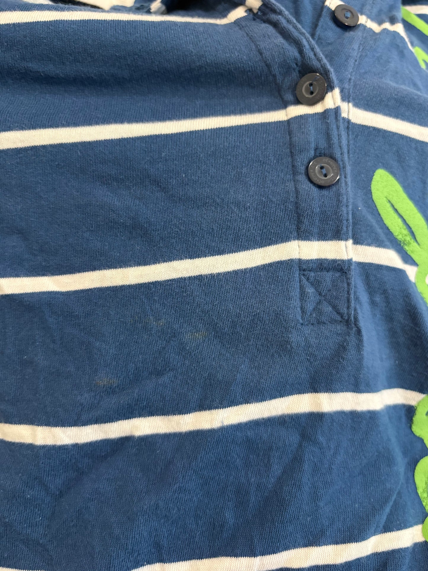 striped blue and white polo
