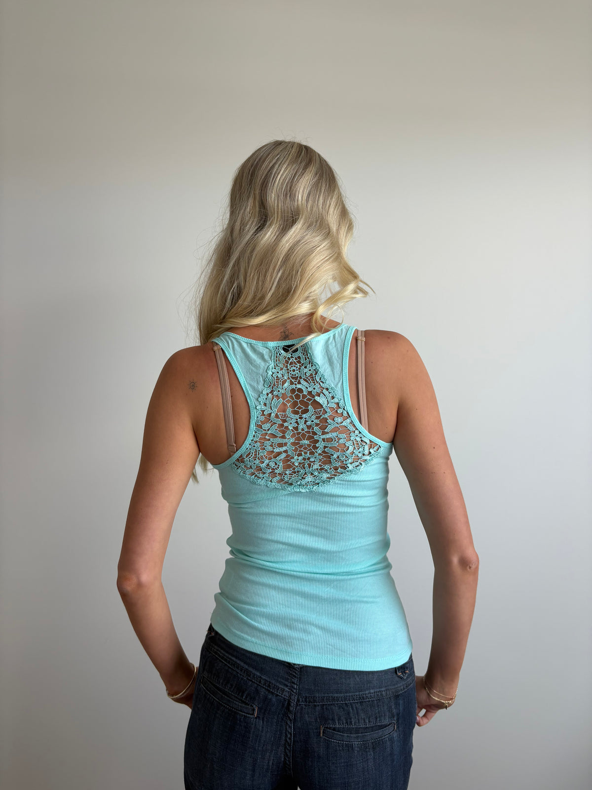 teal ribbed tank