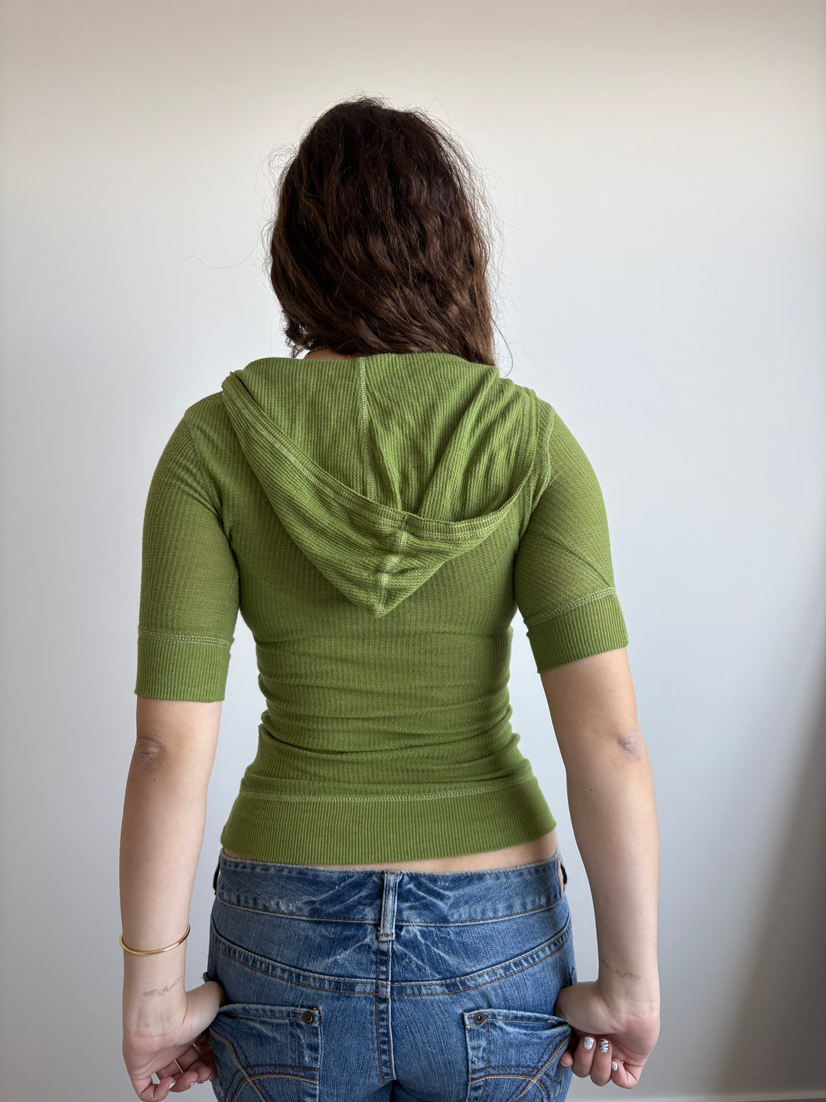 green abercrombie & fitch hooded top