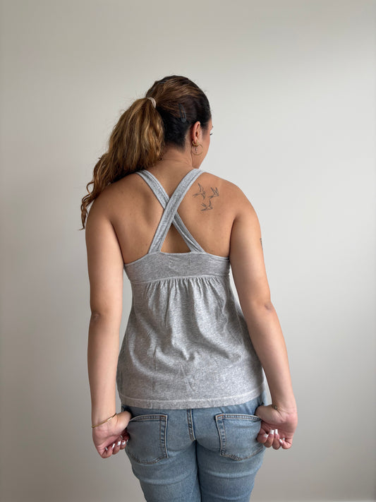 bow grey hollister top