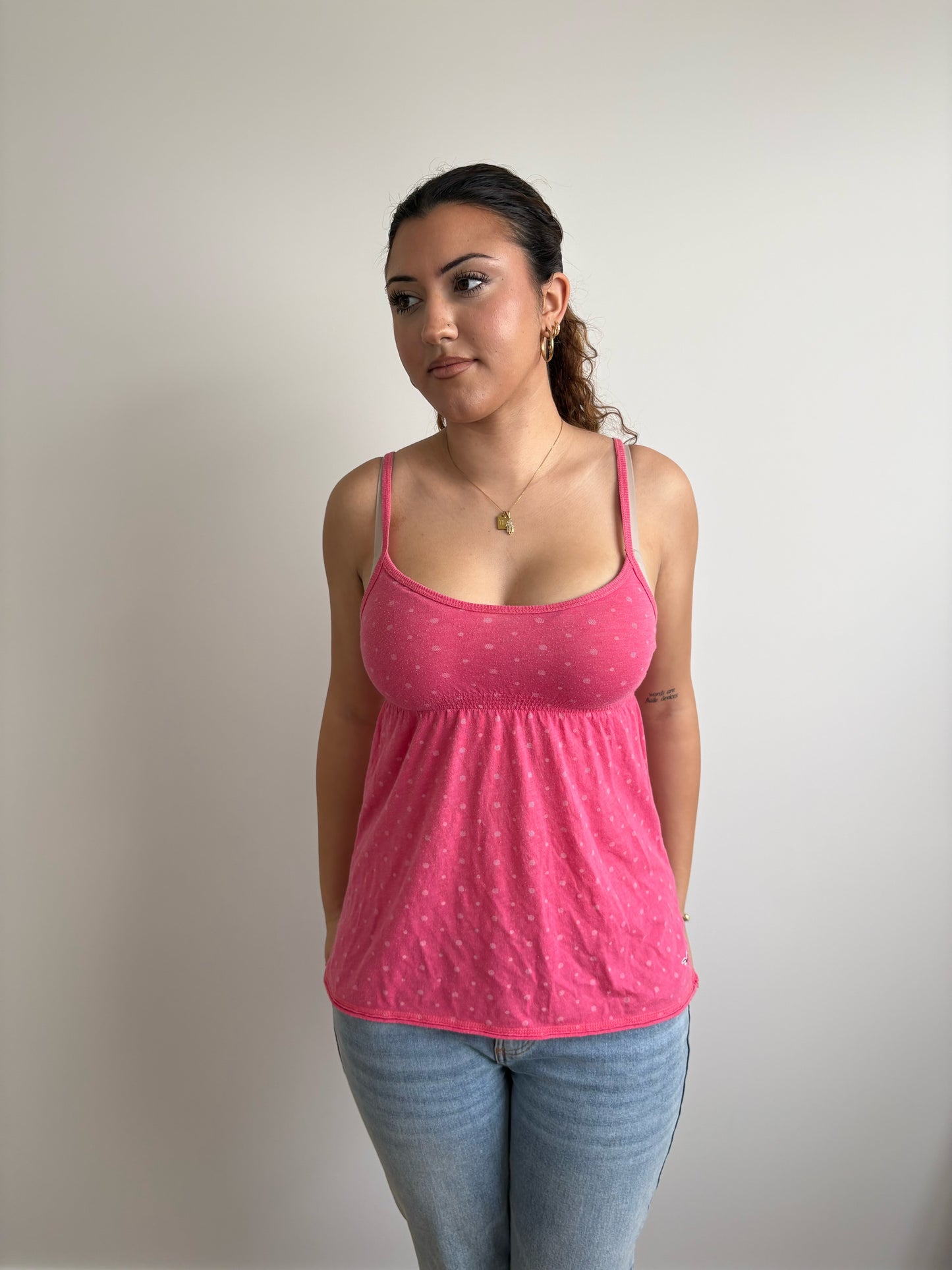 polka dot pink hollister tank
